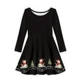 thumbnail image 4 of DISNIMO Black Christmas Dress Girls Snowman Dress Girls Christmas Tree Dress Kids Dresses Dresses 7-8 Long Sleeve Twirly Dresses for Girls Winter Dress for Child Girl Dress School for Girls Soft, 4 of 6