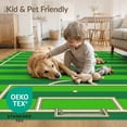 thumbnail image 4 of ODIKA Football Field Soccer Striped Goal Borders Hockey Shaped Artificial Low Profile Flatwoven for Great Room, Indoor Open Concept, Large Living, 4 of 7