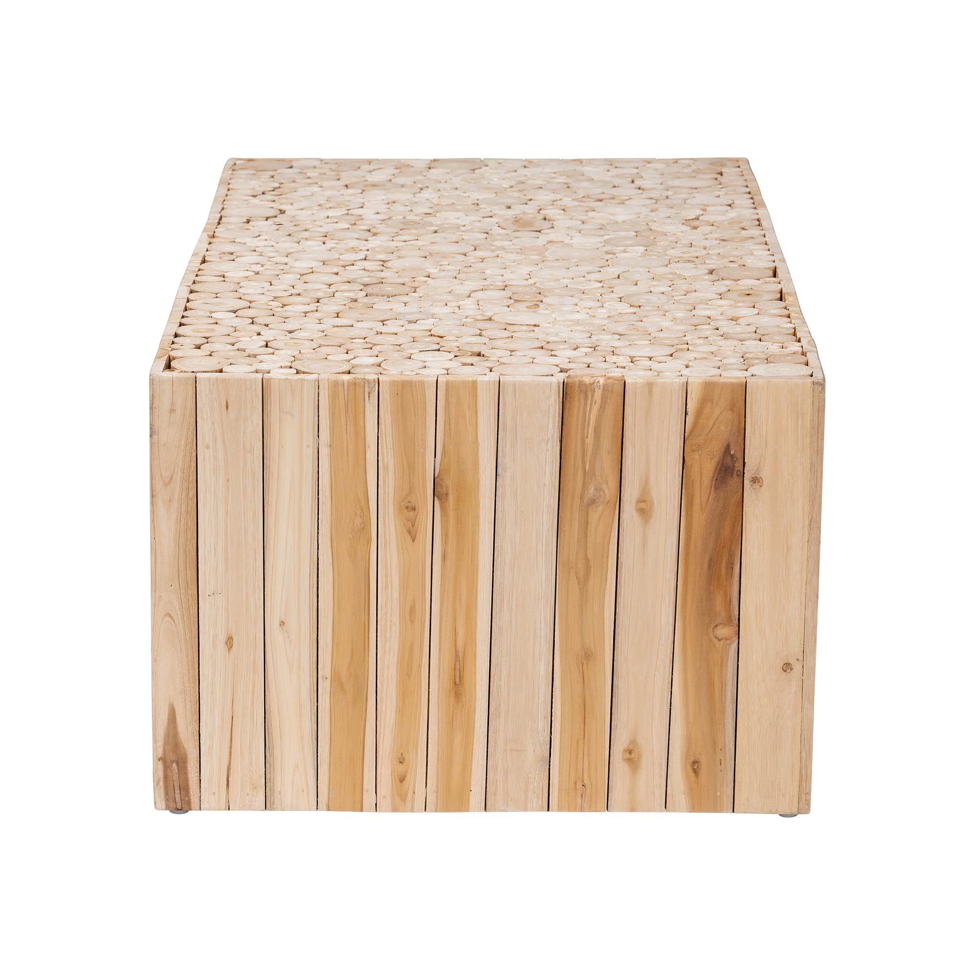 bali & pari Boho Fully Assembled Teak Wood Plywood Coffee Table, Natural