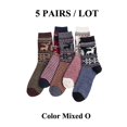 thumbnail image 1 of Calcetines de lana de invierno para mujer, medias gruesas y cálidas, de algodón suave, informales, a la moda, para botas de nieve y clima frío, 5 pares, 1 of 4