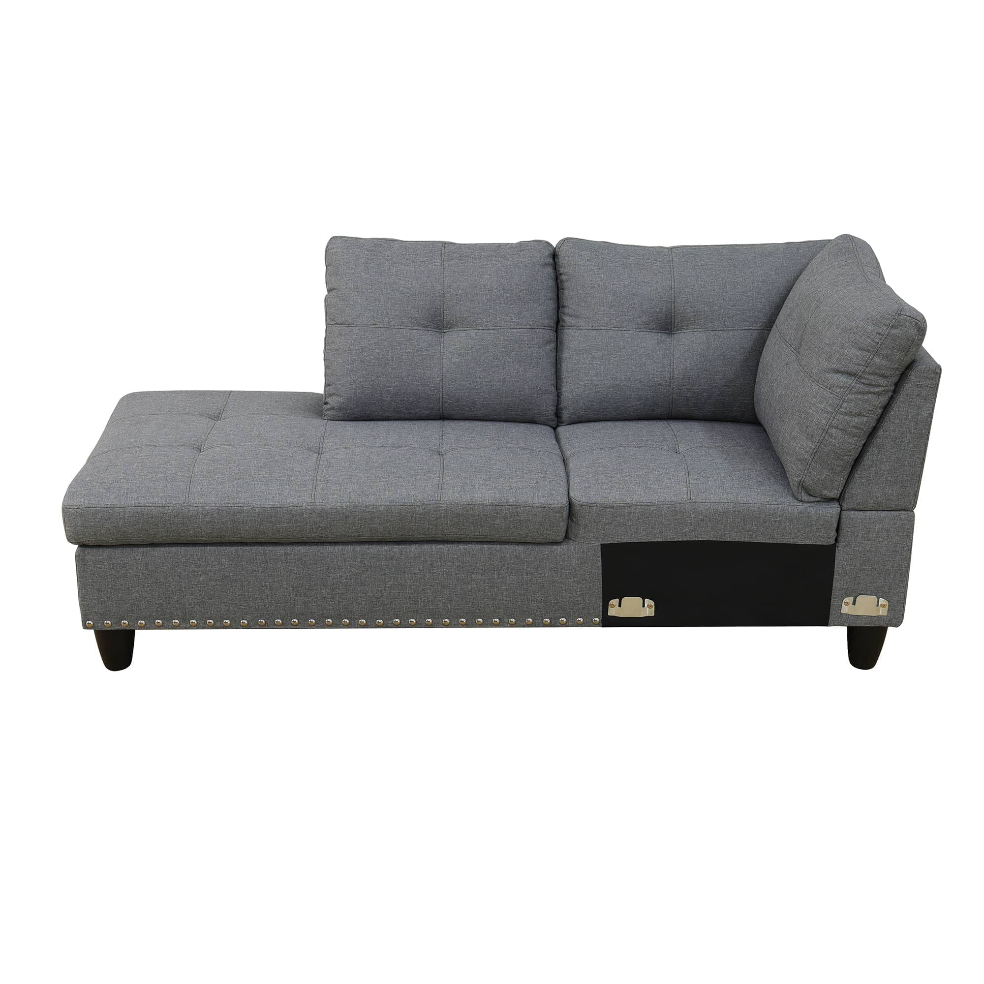 MAYEERTY 97" Linen Sectional Couch (3-Piece Set) - Living Room Sofa, Gray