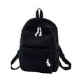 thumbnail image 2 of Velvet Backpack Solid Color Polyester Lining Birthday Gift Easy Matching Zipper Student Girls University Schoolbag Birthday Gift Black, 2 of 9