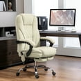 thumbnail image 6 of DUOSONG Vinsetto Massage Office Chair With Foot Rest, Executive Office Chair With 6 Vibration Point And Heat, Reclining Computer Chair, Swivel Desk Chair, Adjustable Height, Beige Beige Polyester, 6 of 8