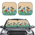 thumbnail image 2 of Haiem Colorful Plants And Insects Windshield Sun Shade: Universal Foldable 2-Piece Car Front Window Sunshade - Blocks Uv Rays, And Reduces Heat,Essential Car Accessory Medium, 2 of 7
