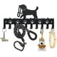 thumbnail image 1 of Perchero de pared de metal con correa para perro, 25 x 12 cm, 10 ganchos decorativos con forma de pata, color negro, 1 of 9