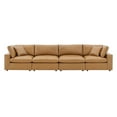 thumbnail image 1 of Sofa, Faux Vegan Leather, Tan, Modern Contemporary Urban Design, Living Lounge Room Hotel Lobby Hospitality, 1 of 10