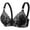 Black, variant on Women's Lace Front Closure Bra Wireless Push Up Breathable Lightweight Everyday Bralette
