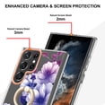 thumbnail image 3 of Allytech Floral Design Series Slim Shell Ring Holder Kickstand Shockproof Soft TPU Back Cover Cell Phone Case for Samsung Galaxy S23 Ultra,Purple Flower, 3 of 4