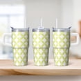 thumbnail image 2 of 20oz Insulated Travel Cup Stainless Steel With Handle Geometric Double Wall Leak Proof Tumbler Comes With Straw Lid, 2 of 5