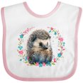 thumbnail image 3 of Inktastic Hedgehog Lover Floral Wreath Girls Baby Bib, 3 of 4