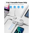 thumbnail image 6 of ORICO Power Strip with USB Ports 10 Ft Long Cord Wall Mount USB C Power Strip Flat Plug Power Cube for iPhone /iWatch/iPad,Travel Cruise,4 Outlets 2 USB A & 1 USB C，Black, 6 of 8