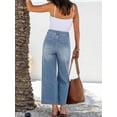 thumbnail image 5 of EMMIOL Women's 2026 Vintage Y2K Distressed Mid Waist Wide Leg Denim Jeans, 5 of 7