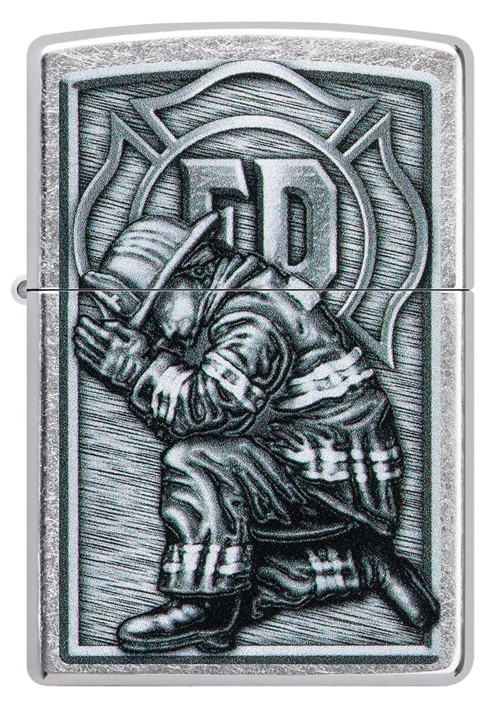 Zippo Firefighter Design Street Chrome Pocket Lighter