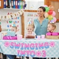 thumbnail image 5 of Spider Theme 3rd Birthday Banner, Pre-strung Swinging into 3 Banner, Ghost Spider 3rd Birthday Decorations Party Supplies for Kids, Third Decor for 3 Year Old Boys Girls(Pink and Blue), 5 of 7