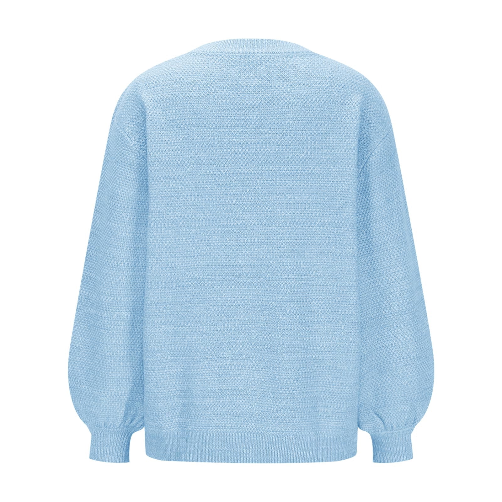 Free Shipping Women's Oversized Crewneck Sweater Puff Long Sleeve Cable Slouchy Pullover Jumper Tops Classic Solid Knit Sweaters