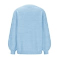 thumbnail image 6 of Htigea Women's Sweater Pullover Casual Crewneck Long Sleeve Tops Fall Winter Knit Jumper Light Blue S, 6 of 6
