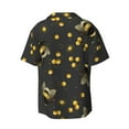 thumbnail image 2 of KLL Bumblebee Print Men's Shirt Short Sleeve Button Down Summer Cuba Beach Shirts- Medium, 2 of 7