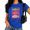 Blue, variant on White Women's Casual Beach Lady Preppy Leopard Tropical Fish Graphic Short Sleeve T-Shirt Tops