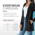 thumbnail image 2 of FITKICKS Everywear Lightweight Hooded Cardigan with Pockets, Black Large/X-Large (Women's), 2 of 8