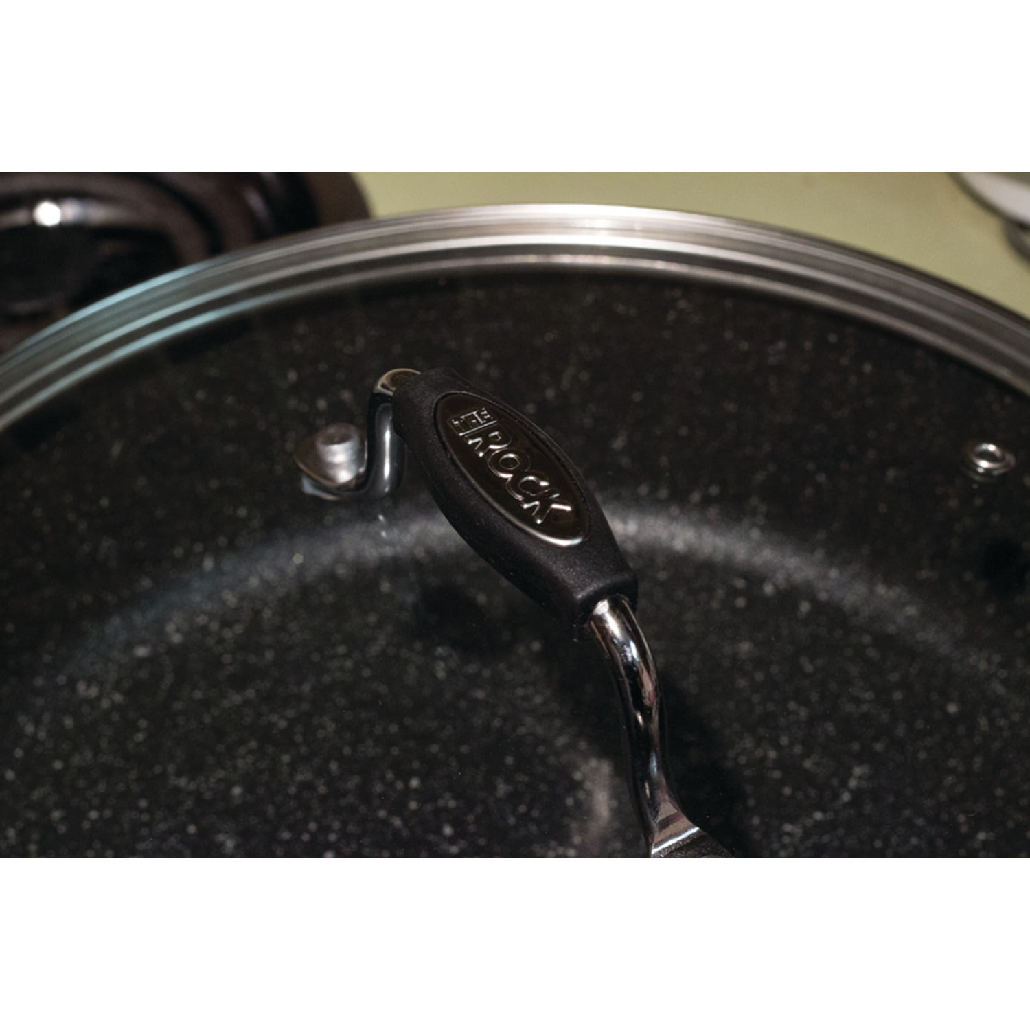 THE ROCK by Starfrit 11" Non-Stick Aluminum Deep-Fry Pan with Glass Lid & Bakelite Handles, 060705-002-0000