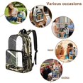 thumbnail image 5 of ZIATUBLES Clear Backpack for School, Heavy Duty Fabric & PVC Transparent Bookbag with Camo American Flag Deer Print, Large Capacity See Through Bag for College Women Men Travel, 5 of 7