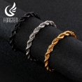 thumbnail image 2 of Fongten-pulsera de cadena de eslabones trenzados para hombre, brazalete de acero inoxidable, color negro, regalo de joyería, venta al por mayor Fivean unisex, 2 of 2
