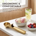 thumbnail image 5 of Ice Cream Scoop, Stainless Steel Ice Cream Scooper, Comfortable Ergonomic Handle, Easy Release, Easy Clean Gold 7.2 in, 5 of 7