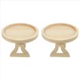 thumbnail image 1 of 2X Round Foldable Wooden Sofa Clip on Side Table for Wide Couches Arm,Armrest Table for Eating/Drinks/Snacks/Remote,2 x Table,Wood Color, 1 of 7