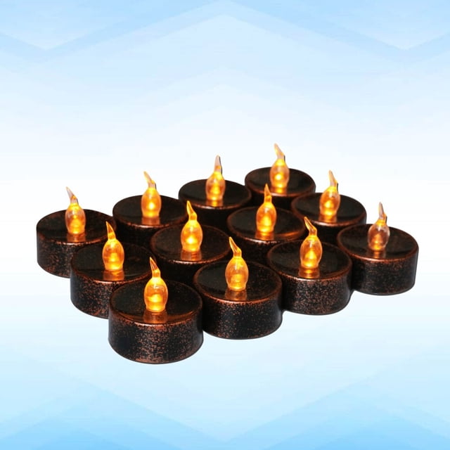 CRAFTHROU 20 Pcs Led Tea Light Tealight Lamp Black Fireproof For Year Round Decoration