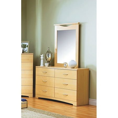 South Shore SoHo Dresser and Mirror, Natural Maple