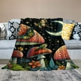 thumbnail image 2 of COMIO Dark Mushroom Moon Birds Floral Blanket for Women Men Spring Mushroom Forest Decoration Gifts Soft Warm Blanket for Bed Home Sofa Birthday Valentines Gifts, 2 of 6