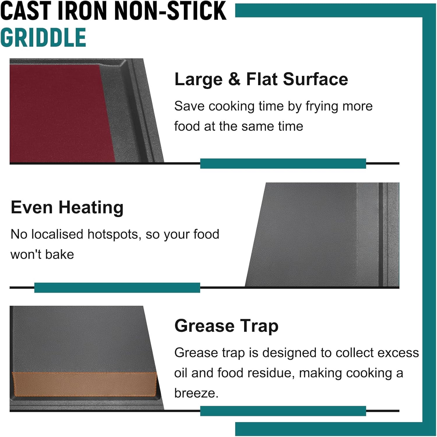 WB31X24738 Cast Iron Griddle Replacement for Appliance Stove Range Cooktop