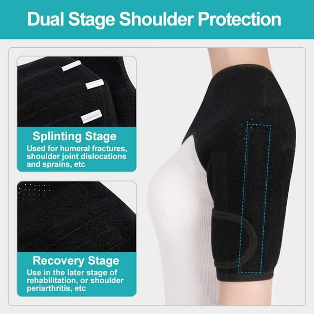 FUTURE PLUS Adjustable Shoulder Support Brace For Men Women Rotator Cuff  For Dislocated Joints, Frozen Arm And Muscle Pain Relief, Fits Both Right  Or