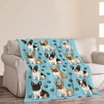 thumbnail image 3 of French Bulldog Blanket Bulldog Gifts for Women Women Cute Dog Blanket for Dog Lovers Soft Flannel Cozy Fleece Fuzzy French Bulldogs Plush Warm Bedding Stuff for Users Adults 50 x 60 Inch, 3 of 8
