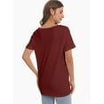thumbnail image 2 of Women's Lightweight Short Sleeve V-Neck T-Shirt - Loose Fit Casual Summer Top, 2 of 6