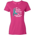 thumbnail image 3 of Inktastic Ovarian Cancer Awareness Brave and Strong with Arrows Women's T-Shirt, 3 of 5