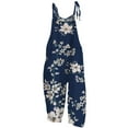 thumbnail image 5 of BONIXOOM Jumpsuits for Women Women's Pants Printed Mid Waisted Long Gym Beach Jumpsuit Baggy Fit Flare-Leg Standard Navy 2XL, 5 of 8