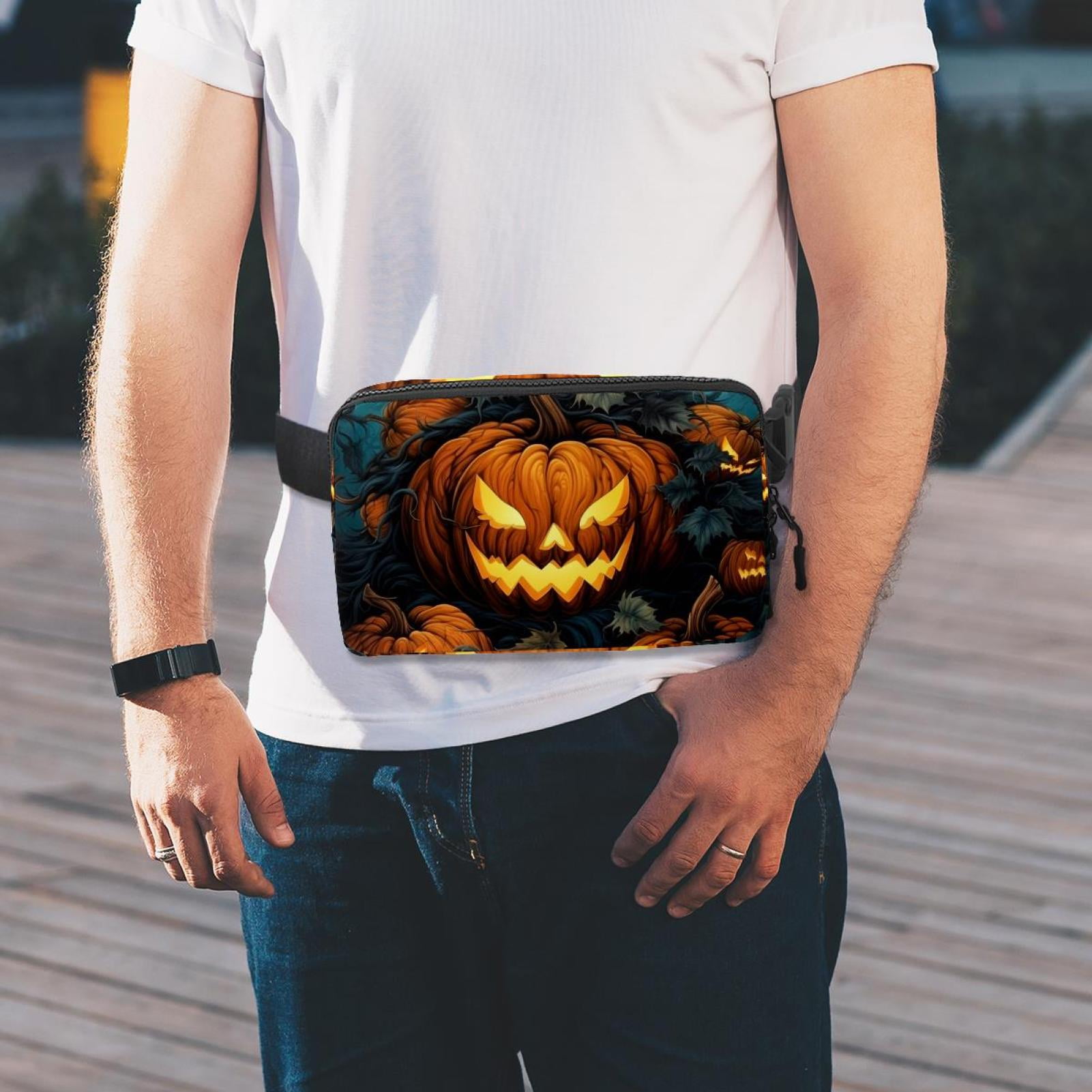 Pumpkin Lightweight Adjustable Crossbody Bag with Extension Strap - Unisex Fanny Pack