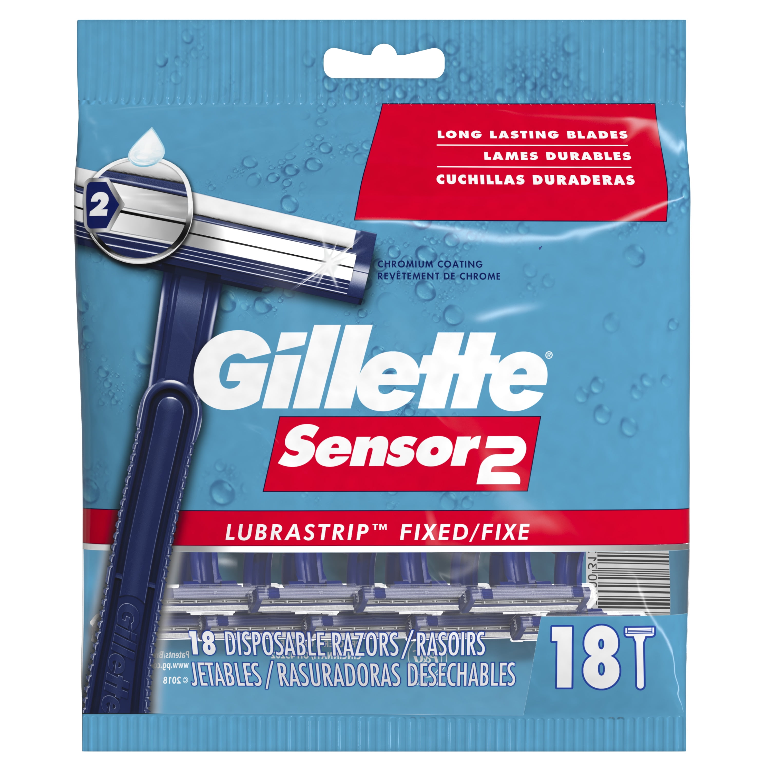 Gillette Sensor2 Disposable Razors for Men, 18 Count