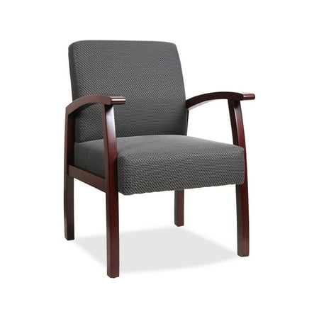 UPC: 0035255685511 | Lorell Guest Chairs 24 x25 x35-1/2  Charcoal/Mahogany frame 68551