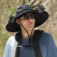 thumbnail image 3 of BRANROY Solar Powered Fan Hat for Men Women - UPF 50+ Wide Brim Sun Hat, Fan Hat with 2 Fans, Bucket Hat Style for Outdoor Fishing Beach,A, 3 of 4