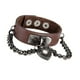 thumbnail image 5 of Brazalete punk Brazalete de cadena de material cuero con amulèto en apariencia de de aleación fresca de roca - 2.6 pulgadas de diámetr café Yinane Brazalete de PU de Punk Rock, 5 of 8