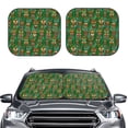 thumbnail image 2 of Balery 2 Piece Mask And Palm Leaves Car Windshield Sun Shade|Foldable Front Windshield Shade for Car Front Window for Most Sedans SUV Truck-Medium, 2 of 7