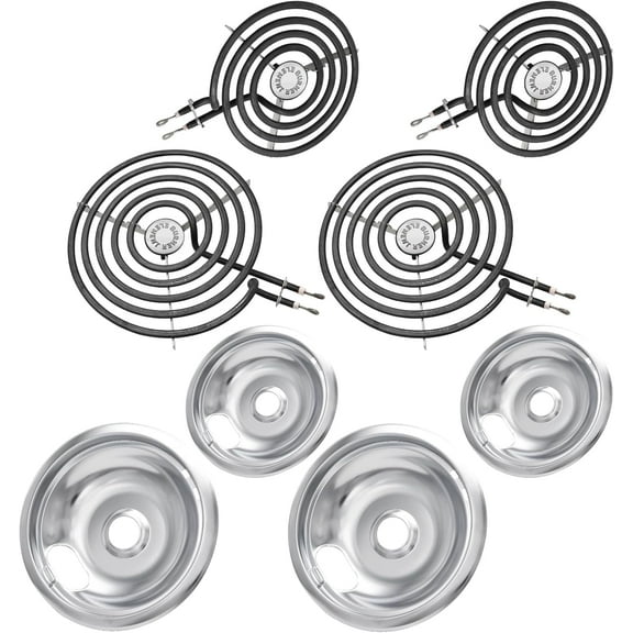 COZZIVITA MP22YA Stove Burner Element Replacement Set and Whirlpool Drip Pans, Perfectly Fit Whirpool Electric Range Stove Top