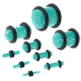 thumbnail image 4 of 18 piezas doble llamarada acrílico sólido sillín oído túneles tapones Hugo kit de medidor de oído de silla de montar doble, 4 of 10