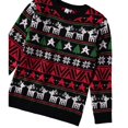 thumbnail image 4 of KIMU Boys' 2-18 Long Sleeve Knit Pullover Christmas Sweater Crewneck Holiday Sweater Shirt (Fairisle Print Black), 4 of 5