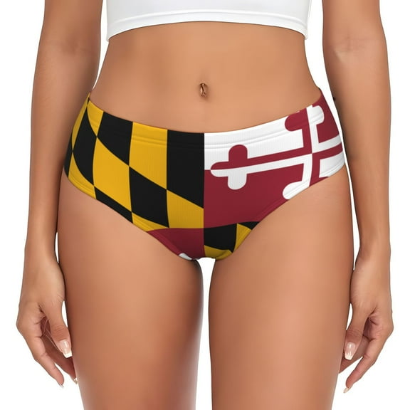 Women Bikini Underwear Maryland-Flag Ladies Panties Hipster Briefs Undies X-Small