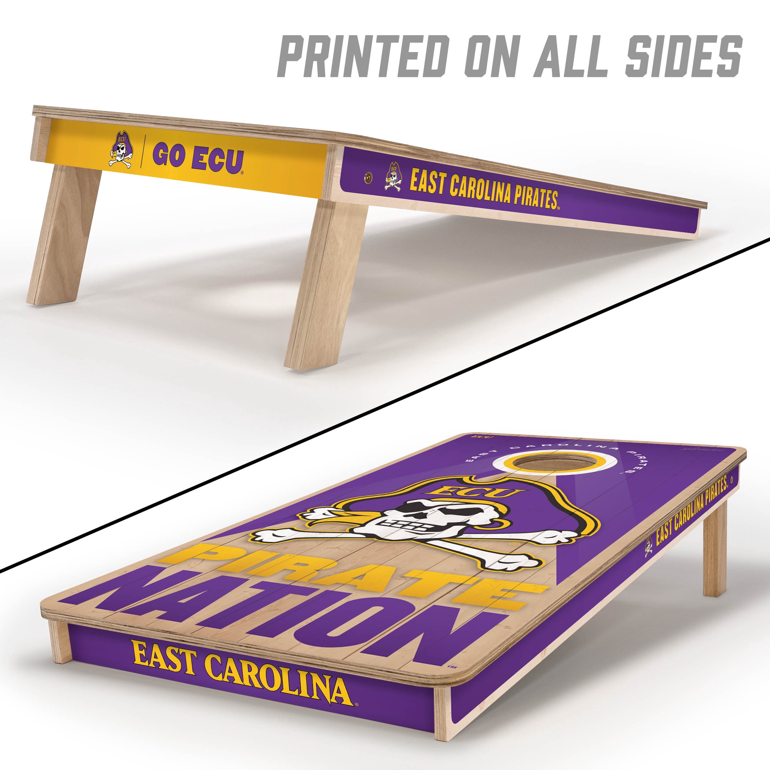 YouTheFan NCAA E Carolina Pirates 2X4 Slogan Series Cornhole NO BAGS