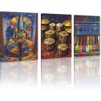 Hieng Large 3 Panels Abstract Wall Art Graffiti Love Grey Background Canvas Painting Poster for Street Living Room Wall Decor Unframed