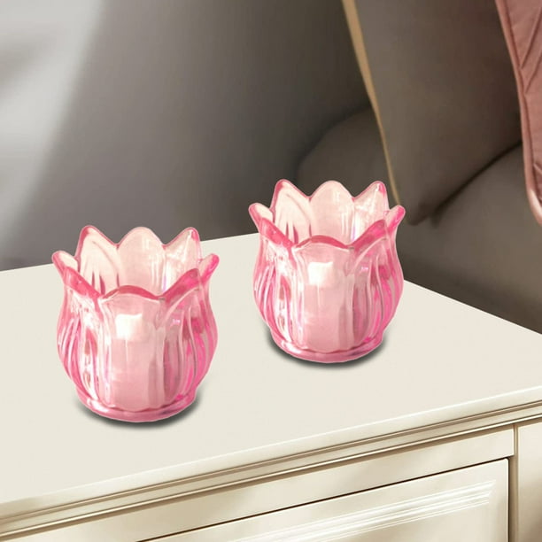 Portavelas de Cristal con Forma de Flor de Lirio, Ideal para Velas de Los Deseos. Taza Romántica para Velas, Perfecta Como Centro de Mesa para Bodas y Fiestas.